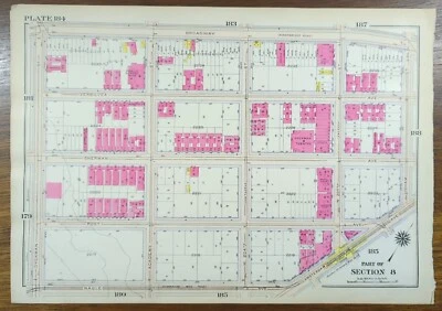 1916 INWOOD MANHATTAN Map NEW YORK CITY NY ~ Old Antique Original 16"x11"  - Image 1 of 4