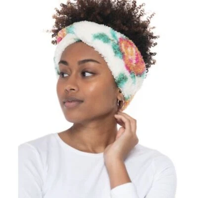 Jenni NWT Twisted Sherpa Headband with Stretch White Multi Rose Floral OS New - Image 1 of 4