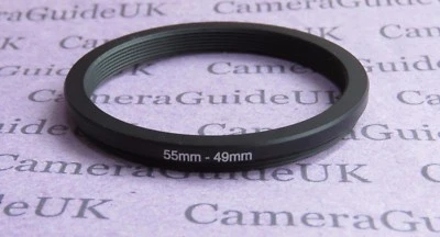55mm to 49mm Male-Female Stepping Step Down Filter Ring Adapter 55mm-49mm  - Image 1 of 2