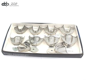 GERMAN Dental Stainless Steel Perforated Regular Impression Trays Set of 10 - Picture 1 of 3