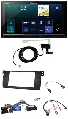 Pioneer 2DIN DAB USB Lenkrad Bluetooth Autoradio für BMW 3er 2002-2006 E46 schwa - Bild 1 von 4
