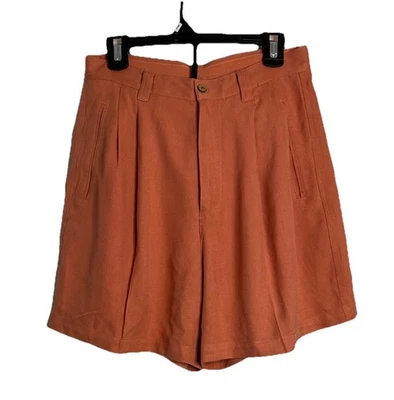 Shorts femininos vintage Tommy Bahama de seda salmão tamanho 12 resort férias luxo tranquilo - Imagem 1 de 4