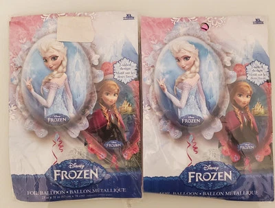 Lot of (2) XL 25"×31" Frozen Anna & Elsa Disney Super Shape Mylar Foil Balloon - Image 1 of 2