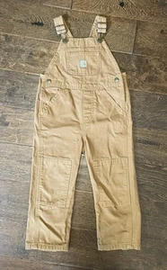 Carhartt Overalls Kids Youth Toddler Boys Size 3T Canvas Brown Duck Adjustable  - Picture 1 of 5