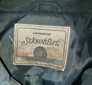 St. Johns Bay Donna 100% Vera Pelle Scamosciata Bottoni Collo... - Foto 1 di 9