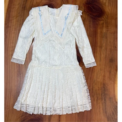 Vestido Vintage Años 80 Gunne Sax Jessica McClintock Niñas 8 10 Floral Encaje Fiesta O20 Foto 1 de 4