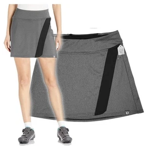 PEARL IZUMI Womens Medium ESCAPE CYCLING SKIRT Faux Wrap Black Heather - Picture 1 of 4