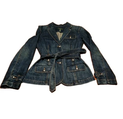 LRL Ralph Lauren MEDIUM Denim JEAN Jacket Women Denim  Blazer 100% Cotton - Image 1 of 4