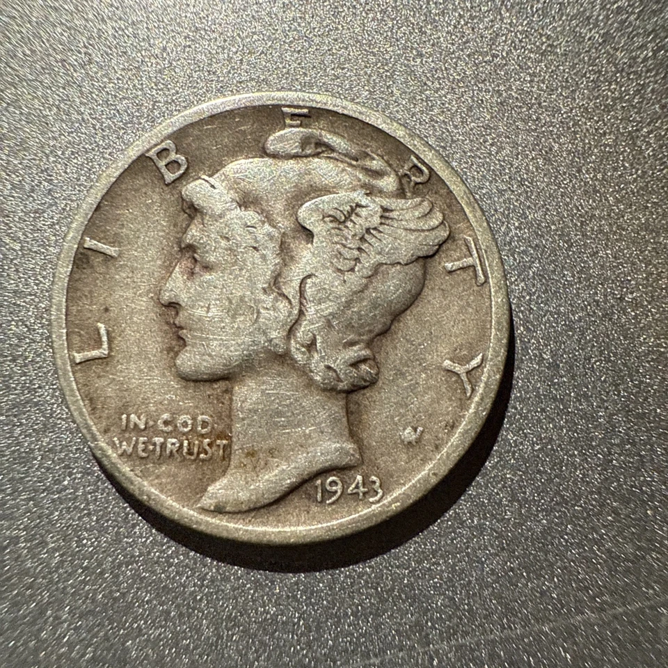 1943 D  Liberty Silver Dime with Error "In COD We Trust"!  - Image 1 of 3