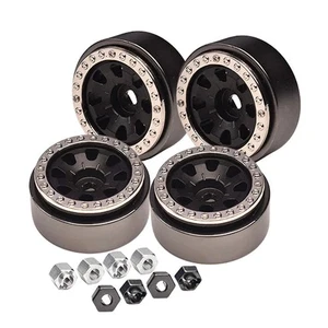 NEW GPM Alum Beadlock Wheel Rims Set (8 Poles) BK for 1/18 TRX4M FREE US SHIP - Picture 1 of 8