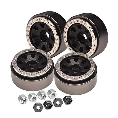 NEW GPM Alum Beadlock Wheel Rims Set (8 Poles) BK for 1/18 TRX4M FREE US SHIP - Image 1 of 4