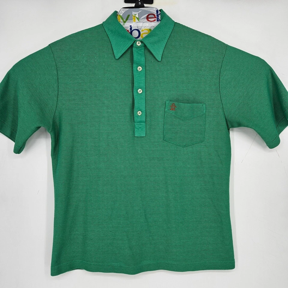 Vintage Munsingwear Grand Slam Polo Shirt Mens Large Penguin Green Mesh - Image 1 of 4