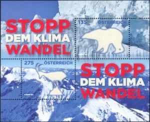 Austria 2021 Climate Change/Polar Bear/Ibex/Mountains/Iceberg 2v m/s (at1046x) - Picture 1 of 1