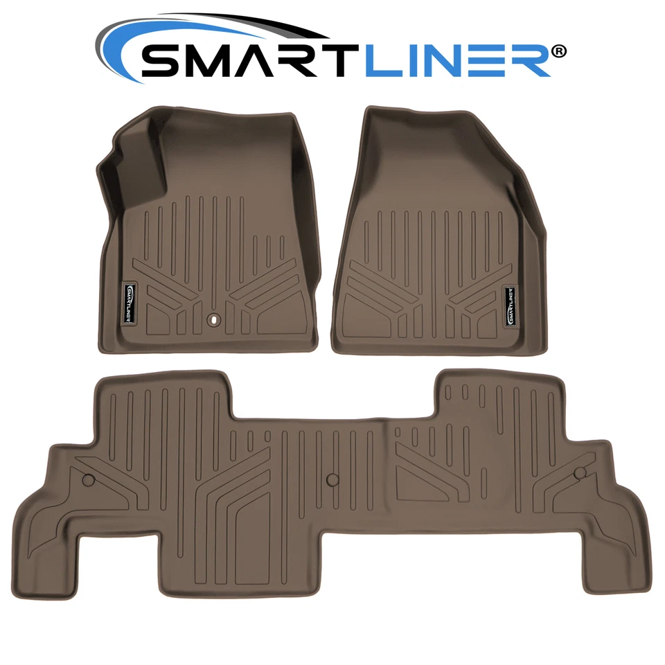 SMARTLINER Custom Fit Floor Mats 2 Row Liner Tan OEM TPE SUV 2019-2025 Audi Q3 Foto 1 de 4