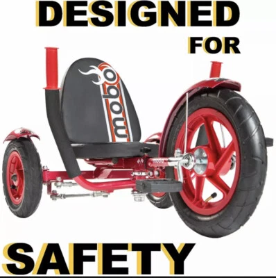 Triciclo Cruiser de Tres Ruedas Bicicleta para Niños Marco de Acero Ajustable Paseo en Juguete Rojo Foto 1 de 4