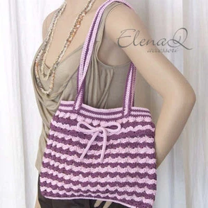 Borsa FRU FRU realizzata a mano uncinetto lilla magenta - Picture 1 of 1