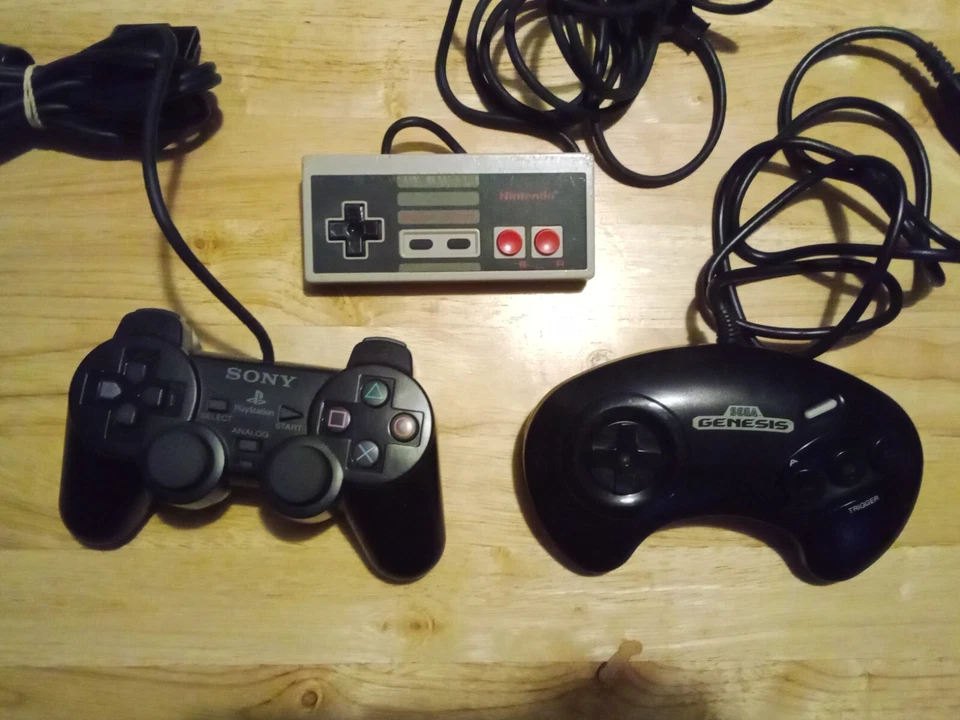 Bundle of Malfunctioning Video Game Controllers; NES, Genesis, and Playstation 2 - Image 1 of 2