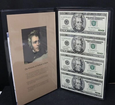 1996 World Reserve Monetary Exchange Uncut Sheet $20 Bills COA 6169 Star Notes - Image 1 of 4