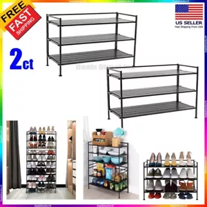 Heavy duty shoe rack organizer storage for closet kitchen garage stackable 3tire - Picture 1 of 14