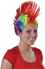 Gay Pride Rainbow Mohawk Wig Adult 3 Settings LED Flash Light Lesbian