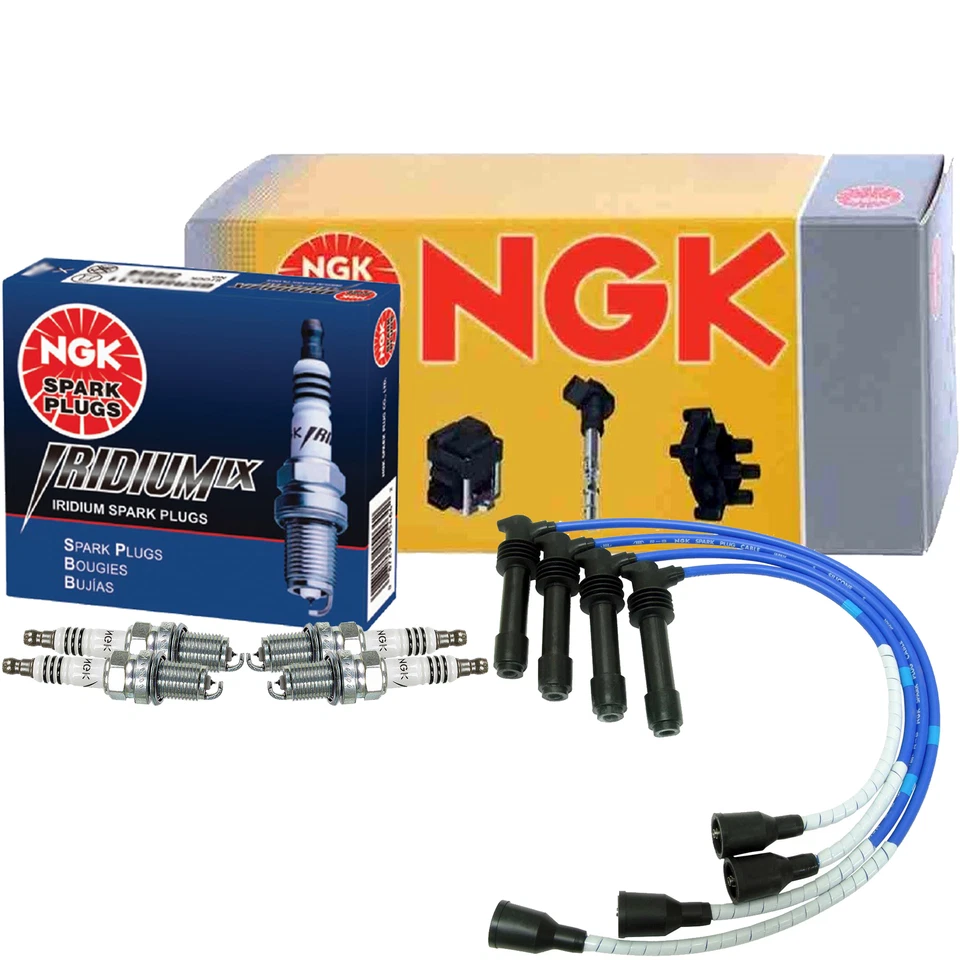 NGK Wire & 4 Iridium IX Platinum Spark Plugs Kit For Isuzu Amigo Rodeo Sport L4 Foto 1 de 1