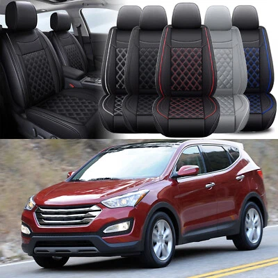 Juego completo de funda de asiento de auto de cuero PU cojín de lujo para Hyundai Santa Fe Sport EE. UU. Foto 1 de 4