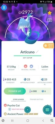 Pokemon Brillante Galarian Articuno Transferencia a Casa/Go Trade PERSONALIZADO ¡OT RARO! Foto 1 de 2