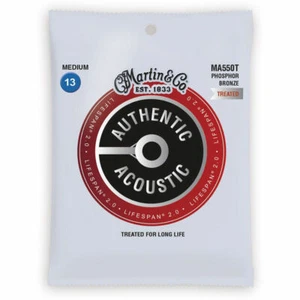 Martin Authentic Acoustic Lifespan Guitar Strings Phosp Bronze MA550T .013-.056 - Picture 1 of 1