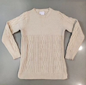 Tommy Bahama Girl Beige Glitter Metallic Cable Knit Sweater - Picture 1 of 6