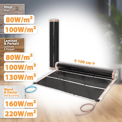Heizfolie elektrische Fußbodenheizung Infrarot  Boden Heizung Laminat schwimmend - Image 1 of 4