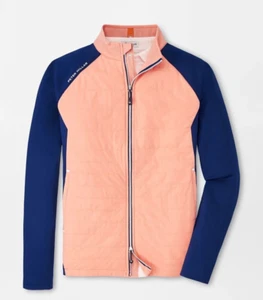 Peter Millar Hyperlight Merge Hybrid Jacket in Sunbeam / Sport Navy  SZ.XL NWT - Picture 1 of 12