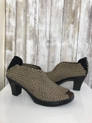 Bernie Mev Claire Bronce Marrón Peep Toe Shootie Tacón Botín Elástico 40 9 Foto 1 de 4