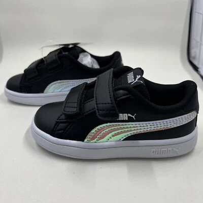 Zapatillas informales Puma Smash V2 Holo V sin cordones negras para niñas Foto 1 de 4