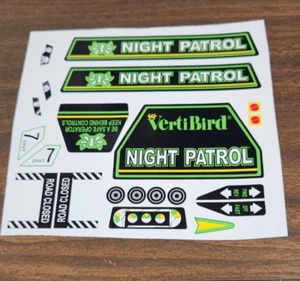 Mattel VertiBird Night Patrol Reproduction Stickers Decals DIE CUT! - Picture 1 of 1