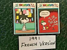 Peanuts Snoopy SNOOPY Lot of 2 Trading Cards 1991 Schulz FRENCH EDITION Lot A