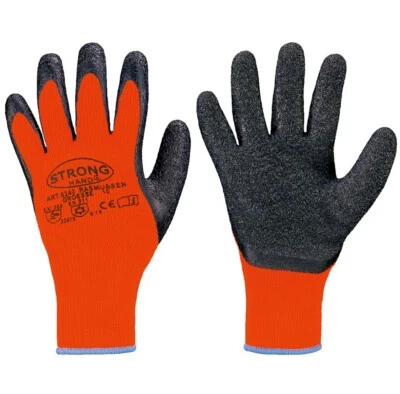 12 Paar Kälteschutzhandschuhe Winterhandschuhe  Gr.11 orange/schwarz STRONGHAND® - Bild 1 von 4