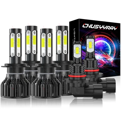 For Jaguar XJ8 1998-2003 Combo 6x LED Headlight High/Low + Fog Light Bulbs Kit - Image 1 of 4