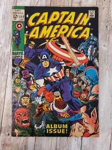 Captain America #112 Marvel Comics 1969 - Kirby! Capt America Origin Retold!! - Picture 1 of 13