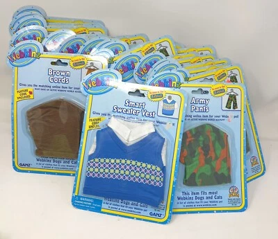 Lot 15 Ganz Webkinz Clothing Outfits Sweater Vest Camo + Corduroy Pant NEW code - Image 1 of 4