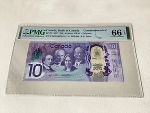 2017 Bank Of Canada 10$ Wilkins/Poloz Shotrun CDF Rare PMG GEM66 EPQ - Picture 1 of 2