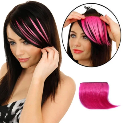 Clip sintético en rodajas flequillos laterales tenue peluquería flequillo extensión de cabello Foto 1 de 4