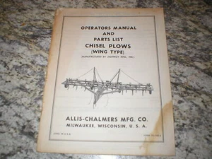 ALLIS CHALMERS Meißel Pflug Flügel Typ Bedienungsanleitung - Bild 1 von 1