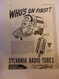 1947 SYLVANIA RADIORÖHREN Wer ist zuerst? vintage kunstdruck anzeige - Bild 1 von 1