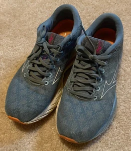 Mizuno Wave Inspire 19 Women's Running Sneakers, Blue, US 8.5 - Pre-Owned - Picture 1 of 9