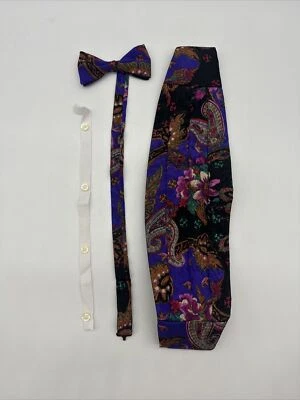Colección Splash Abstracto Seda Cummerbund con Pajarita - (Usado) - EE. UU.. Foto 1 de 4