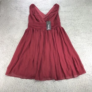 Ever Pretty Kleid Damen 10 Burgund Chiffon Homecoming Cocktail Plisseekleid - Bild 1 von 8