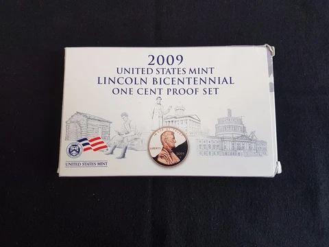 2009 4-COIN COMMEMORATIVE LINCOLN CENT PROOF SET Complete Box & COA Cover