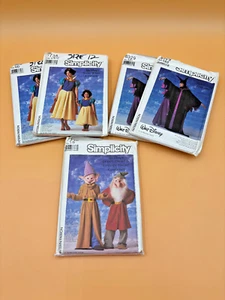 Costume Sewing Patterns Lot Unchecked Adults Kids Snow White Dwarfs Maleficent - Picture 1 of 7