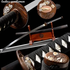 Handgefertigtes kampfbereites Samurai Katana Schwert scharf Tongehärtet Japanisch Full Tang - Bild 1 von 12