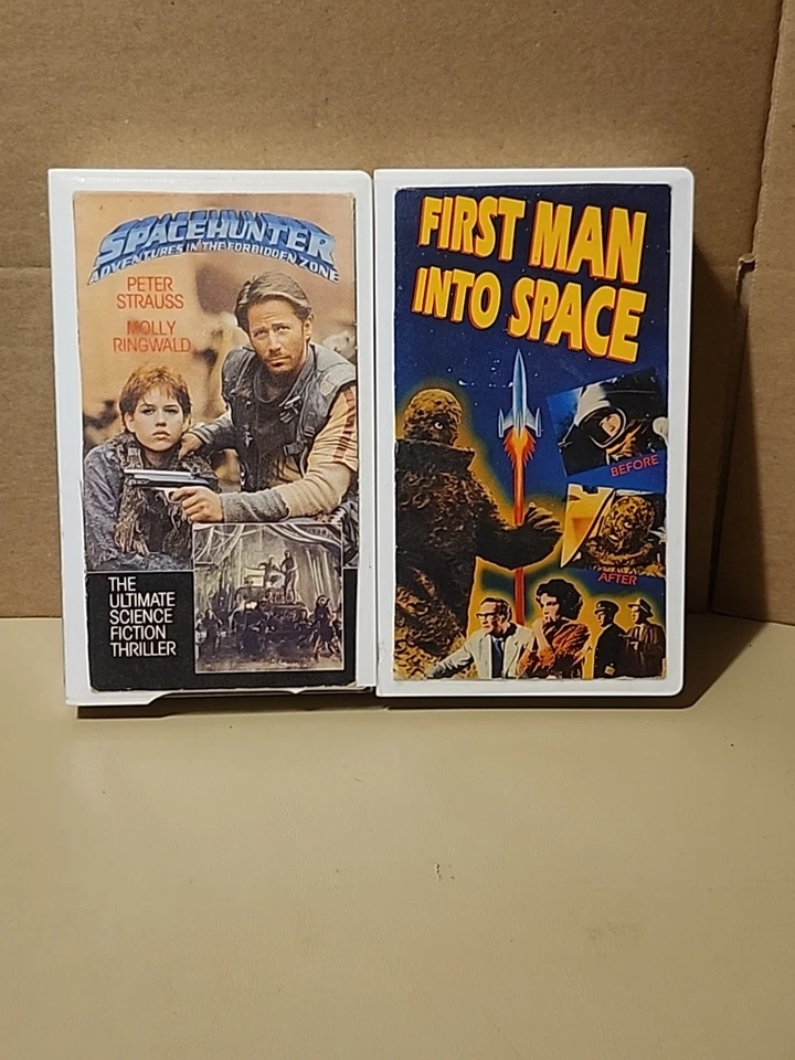 2 Movie SCi FI VHS Movie Lot Space Hunter and First Man Into Space - Image 1 of 1